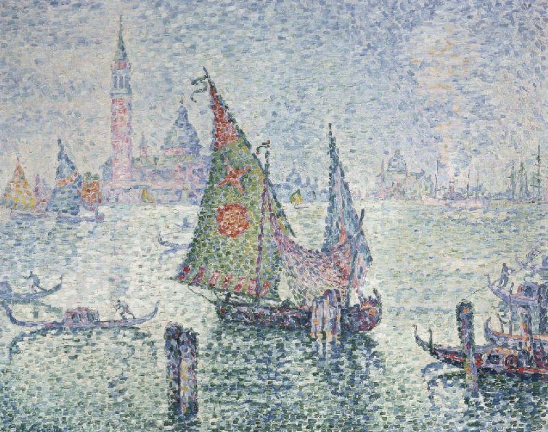 Paul Signac green sail oil painting picture